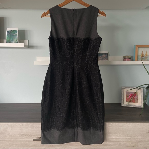 NWT Banana Republic Gray and Black Lace Overlay Sleeveless Sheath Dress - Picture 3 of 14
